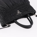 PRADA Hand Bag Leather 2way Black Silver Auth 191913A-6