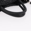 PRADA Hand Bag Leather 2way Black Silver Auth 191913A-7