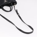 PRADA Hand Bag Leather 2way Black Silver Auth 191913A-9