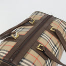 Burberrys Nova Check Boston Bag Canvas Beige Gold Auth 191914-6