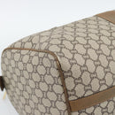 GUCCI GG Plus Supreme Boston Bag PVC Beige Gold Auth 191915-15