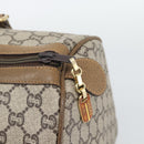 GUCCI GG Plus Supreme Boston Bag PVC Beige Gold Auth 191915-17