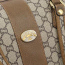 GUCCI GG Plus Supreme Boston Bag PVC Beige Gold Auth 191915-18