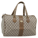 GUCCI GG Plus Supreme Boston Bag PVC Beige Gold Auth 191915-1