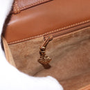 GUCCI Shoulder Bag Leather Beige Gold Auth 191917-20