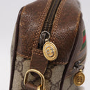 GUCCI GG Supreme Web Sherry Line Bag PVC Beige Gold 001 115 6655 Auth 191920-15
