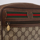 GUCCI GG Supreme Web Sherry Line Bag PVC Beige Gold 001 115 6655 Auth 191920-16