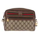GUCCI GG Supreme Web Sherry Line Bag PVC Beige Gold 001 115 6655 Auth 191920-2