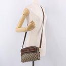 GUCCI GG Supreme Web Sherry Line Bag PVC Beige Gold 001 115 6655 Auth 191920-23