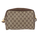 GUCCI GG Supreme Web Sherry Line Bag PVC Beige Gold 001 115 6655 Auth 191920-3