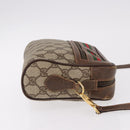 GUCCI GG Supreme Web Sherry Line Bag PVC Beige Gold 001 115 6655 Auth 191920-4