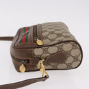 GUCCI GG Supreme Web Sherry Line Bag PVC Beige Gold 001 115 6655 Auth 191920-5