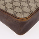 GUCCI GG Supreme Web Sherry Line Shoulder Bag PVC Beige Gold Auth 191921-8