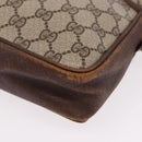 GUCCI GG Supreme Web Sherry Line Shoulder Bag PVC Beige Gold Auth 191921-15