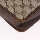 GUCCI GG Supreme Web Sherry Line Shoulder Bag PVC Beige Gold Auth 191921-16
