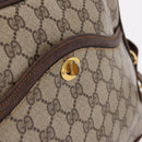 GUCCI GG Supreme Web Sherry Line Shoulder Bag PVC Beige Gold Auth 191921-18
