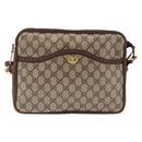 GUCCI GG Supreme Web Sherry Line Shoulder Bag PVC Beige Gold Auth 191921-13