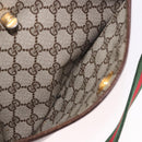 GUCCI GG Supreme Web Sherry Line Shoulder Bag PVC Beige Gold Auth 191921-23