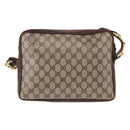 GUCCI GG Supreme Web Sherry Line Shoulder Bag PVC Beige Gold Auth 191921-2