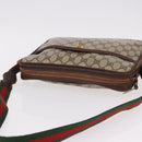 GUCCI GG Supreme Web Sherry Line Shoulder Bag PVC Beige Gold Auth 191921-6