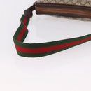 GUCCI GG Supreme Web Sherry Line Shoulder Bag PVC Beige Gold Auth 191921-7