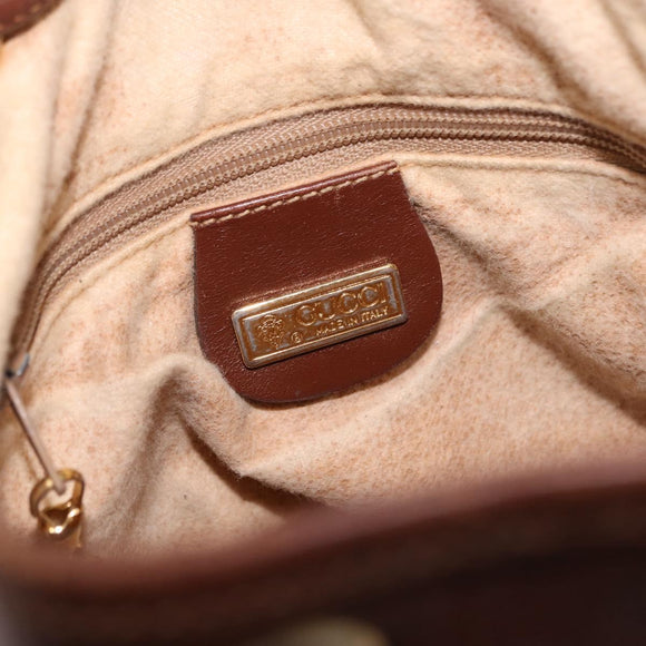 GUCCI Micro GG Supreme Shoulder Bag PVC Beige Gold 007 86 0044 Auth 191922