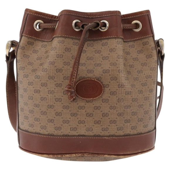 GUCCI Micro GG Supreme Shoulder Bag PVC Beige Gold 007 86 0044 Auth 191922