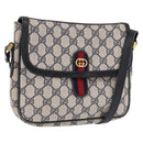 GUCCI GG Supreme Sherry Line Shoulder Bag PVC Navy Gold Auth 191923-1