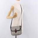 GUCCI GG Supreme Sherry Line Shoulder Bag PVC Navy Gold Auth 191923-23