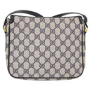 GUCCI GG Supreme Sherry Line Shoulder Bag PVC Navy Gold Auth 191923-3