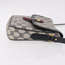 GUCCI GG Supreme Sherry Line Shoulder Bag PVC Navy Gold Auth 191923-4