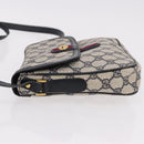 GUCCI GG Supreme Sherry Line Shoulder Bag PVC Navy Gold Auth 191923-5