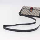 GUCCI GG Supreme Sherry Line Shoulder Bag PVC Navy Gold Auth 191923-7