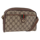 GUCCI GG Supreme Web Sherry Line Bag PVC Beige Gold 116 02 089 Auth 191925-1