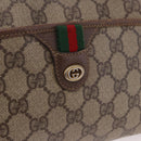 GUCCI GG Supreme Web Sherry Line Bag PVC Beige Gold 116 02 089 Auth 191925-14