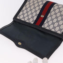 GUCCI GG Supreme Sherry Line Clutch Bag PVC Navy Gold Auth 191926-13