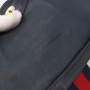 GUCCI GG Supreme Sherry Line Clutch Bag PVC Navy Gold Auth 191926-14