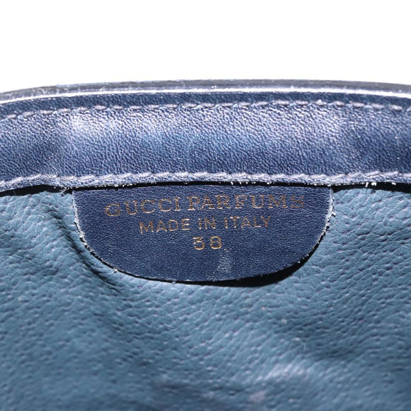 GUCCI GG Supreme Sherry Line Clutch Bag PVC Navy Gold Auth 191926