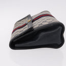 GUCCI GG Supreme Sherry Line Clutch Bag PVC Navy Gold Auth 191926-5