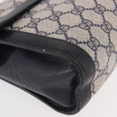 GUCCI GG Supreme Sherry Line Clutch Bag PVC Navy Gold Auth 191926-8