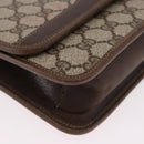 GUCCI GG Supreme Web Sherry Line Shoulder Bag PVC Beige Gold Auth 191927-11