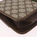 GUCCI GG Supreme Web Sherry Line Shoulder Bag PVC Beige Gold Auth 191927-13