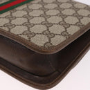 GUCCI GG Supreme Web Sherry Line Shoulder Bag PVC Beige Gold Auth 191927-14
