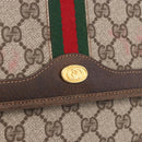 GUCCI GG Supreme Web Sherry Line Shoulder Bag PVC Beige Gold Auth 191927-15