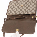 GUCCI GG Supreme Web Sherry Line Shoulder Bag PVC Beige Gold Auth 191927-16