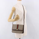 GUCCI GG Supreme Web Sherry Line Shoulder Bag PVC Beige Gold Auth 191927-25