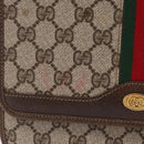 GUCCI GG Supreme Web Sherry Line Shoulder Bag PVC Beige Gold Auth 191927-3