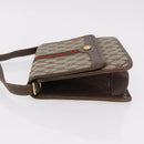 GUCCI GG Supreme Web Sherry Line Shoulder Bag PVC Beige Gold Auth 191927-6