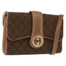 GUCCI GG Canvas Shoulder Bag Brown Gold Auth 191929-1
