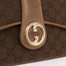 GUCCI GG Canvas Shoulder Bag Brown Gold Auth 191929-14